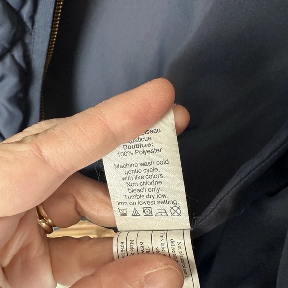 J. Crew Navy Blue Quilted Down Puffer Vest Women’s Sz XXS Full Zip EUC Excursion - Picture 6 of 8